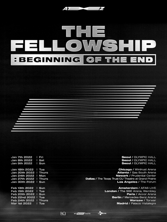 Concert Schedule 2022 Ateez World Tour The Fellowship : Beginning Of The End - Mymusictaste
